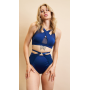 Lunalae Loretta Mesh Cut Out Short - Navy