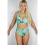 Rarr Designs Mid Waisted Brazil Shorts - Tutti Frutti Green