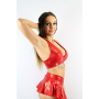 Plunge Top - Red Sparkle