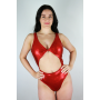 Rarr Designs Twisty Leotard Bodysuit - Red Sparkle