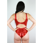 Rarr Designs Twisty Leotard Bodysuit - Red Sparkle
