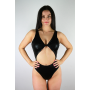 Twisty Leotard Bodysuit - Black Sparkle