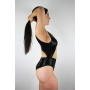 Rarr Designs Twisty Leotard Bodysuit - Black Sparkle