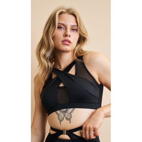 Lunalae Katherine Cross Over Top - Nero