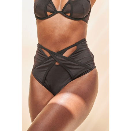 Emily Mesh High Waist Bottom - Black