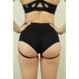 Rarr Designs Mid Waisted Brazilian Garter Shorts - Matte Black