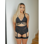 Yasmin High Waist Garter Short - Black