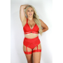 Yasmin High Waist Garter Short - Red