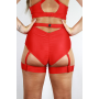 Yasmin High Waist Garter Short - Red
