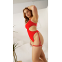 Pixie Garter Bodysuit - Red