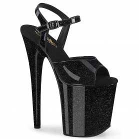 Pleaser Flamingo - 809 Black Glitter Sandal