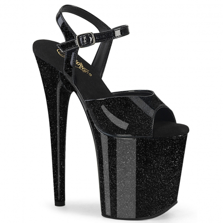 Pleaser Shoes Pleaser Sandalo Flamingo - 809 Nero Glitter