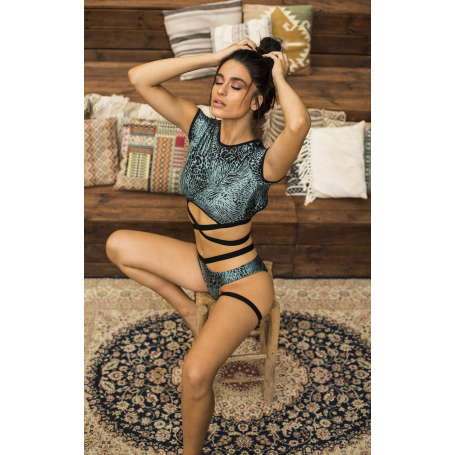 Paradise Chick Frankie Wrap Top - Petrolio